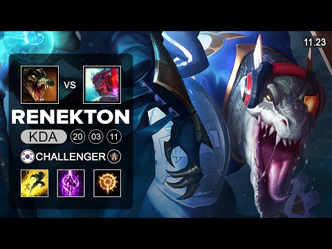 Renekton Mid vs Yone - KR Challenger - PreSeason 12 Patch 11.23