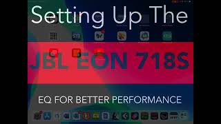Video thumbnail for JBL Pro EON 718S Subwoofer Review Sub Working with Crossover and EQ to Optimize Loudness by California Creedence