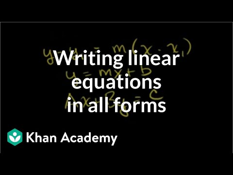 Writing the equation of a line in any form