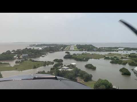 Twin Comanche Cedar Key Approach - Runway 23 with Strong Crosswind