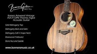 Video thumbnail for Ibanez Artwood Vintage AVC9 OPN Thermo Aged Acoustic Guitar | Bonners Guitar Store by Bonners Guitar Store