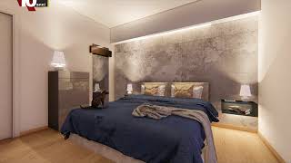 CAMERA DA LETTO CON TV INCORPORATA NELL'ANTA ARMADIO E SETTIMINO CON FRONTALI IN VETRO