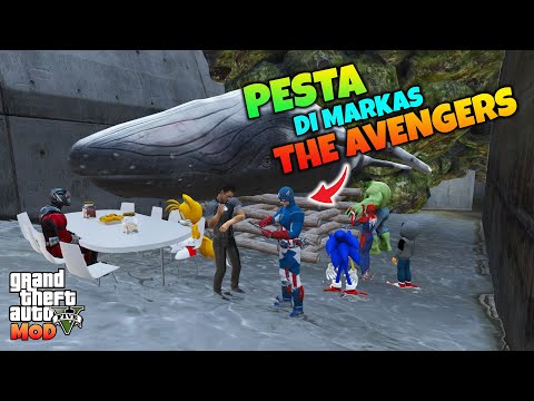 PESTA DI MARKAS BARU THE AVENGER - GTA 5 MOD THE AVENGERS