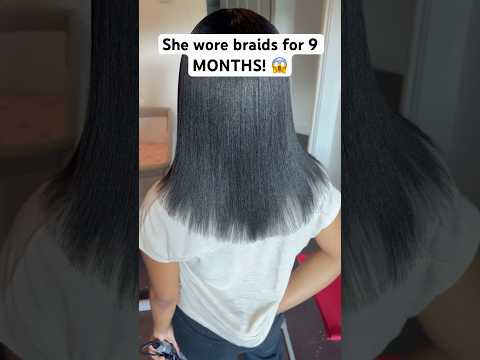Look what wearing braids for 9 MONTHS did to her hair! 😳🫣 #bts #viral #shorts #explore #trending