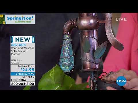 Wind and Weather Solar Bucket Planter