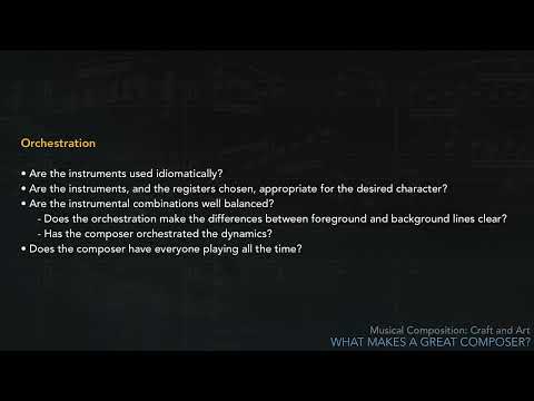 Musical Composition, Craft and Art #44 - What makes a great composer?