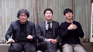 Meet Bong Joon-ho, Song Kang-ho and Choi Woo-shik | Interview with Parasite (기생충) Cast video