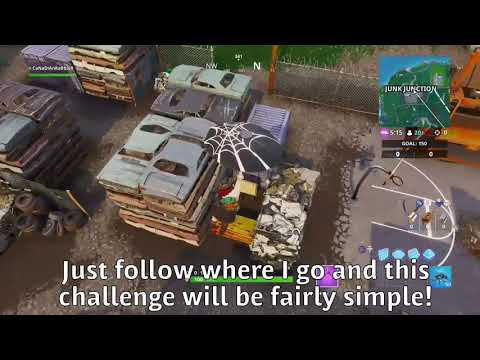 How to Find & Follow the treasure map signpost in Junk Junction | Fortnite Season 8 Challenges
