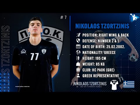 Nikolaos Tzortzinis - Right Wing & Back - HC PAOK - Highlights - Handball - CV - 2022/23