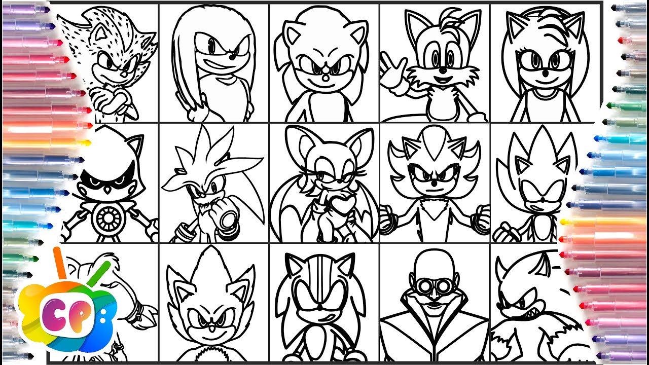 Sonic 3 All Characters / coloring Sonic characters / Sonic the Hedgehog 3 #sonic3movie #sonic3