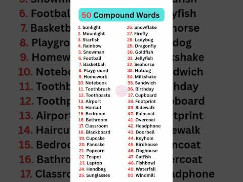 50 Compound Words in English #grammar #learning