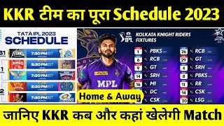 KKR All Match Details For IPL 2023 🤩 | KKR Schedule 2023 | Tata Ipl 2023 Fixture