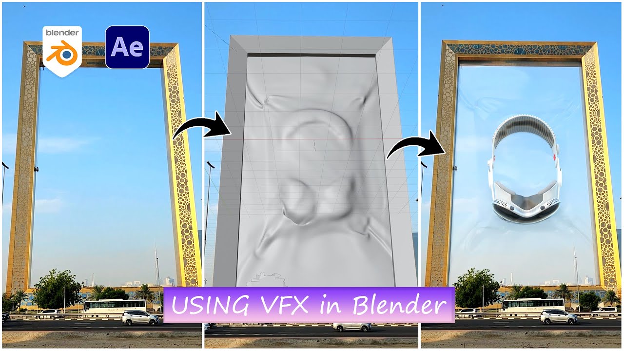 Dubai frame  CGI Ads Using VFX in Blender | Blender Tutorial #cgi #vfx #blender #animation