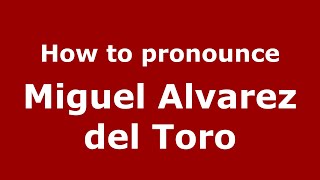 How to pronounce Miguel Alvarez Del Toro
