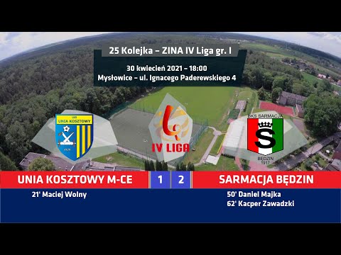 Bramki z meczu Unia Kosztowy Mysłowice 1:2 (1:0) Sarmacja Będzin
