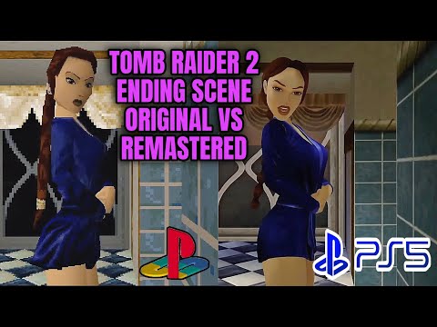 Tomb Raider 2 Original VS Remastered / Ending Scene Comparison / PS1 VS PS5