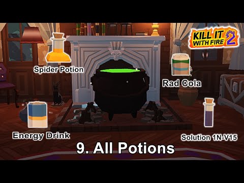 Kill It With Fire 2 - All Potions - Game Walkthrough