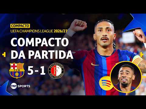 BARCELONA 5X1 FEYENOORD | COMPACTO DA PARTIDA | FASE DE LIGA | CHAMPIONS LEAGUE 2026/27