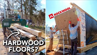 Milling Tiny House Flooring (Storm-Blown Ash) + Rockwool Comfortboard for the Solar Kiln!