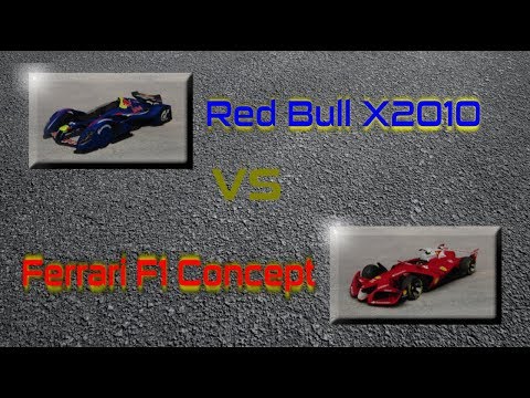 Red Bull X2010 vs Ferrari F1 Concept