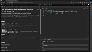 YouTube video '#LeetCode 1566 | Detect Pattern of Length M Repeated K or More Times #Java'