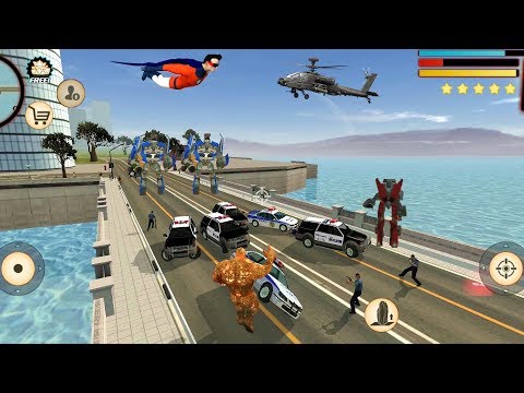 Stone Giant (Stone Giant Fight Police Man on Bridge) Stone Giant Destroyer Police Vehicle - FHD