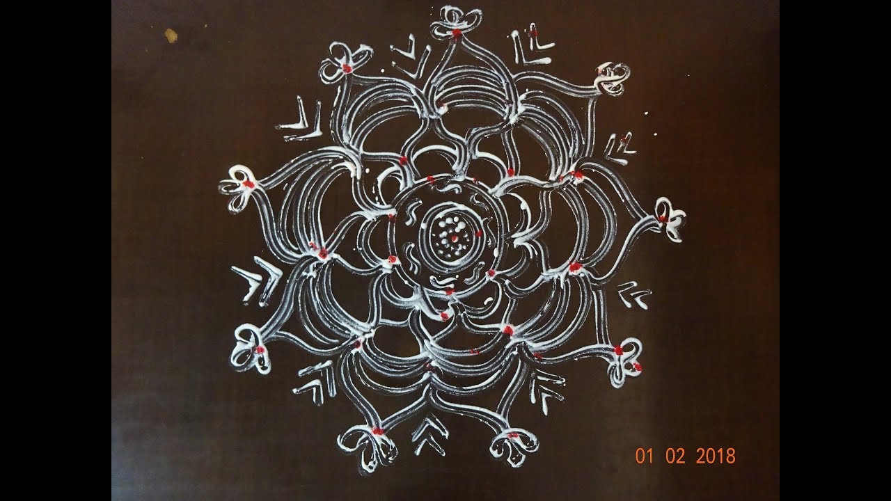 Lotus aripan rangoli design by kiran choudhary