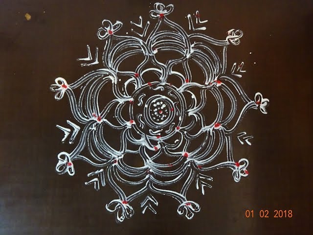 Lotus aripan rangoli design by kiran choudhary