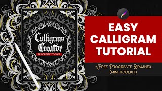 Easy Tutorial for the Calligram Creator Procreate Toolkit! + FREE Mini Toolkit