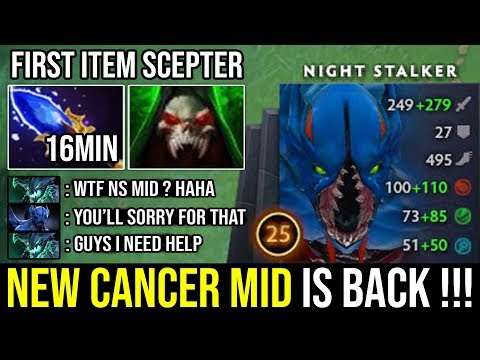 NEW Style Carry Mid Nightstalker 100% Cancer Meta First Item Scepter Deleted OD & Pango IMBA DotA 2