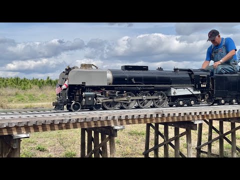 Florida's Highest Railroad, Transfer Table In Use, Real Steam Locomotives, 7.5" Gauge Trains + Ride!