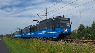Westbound MetroLink Red Line train thru YMCA Loop Trail - Belleville, IL (8/16/26)