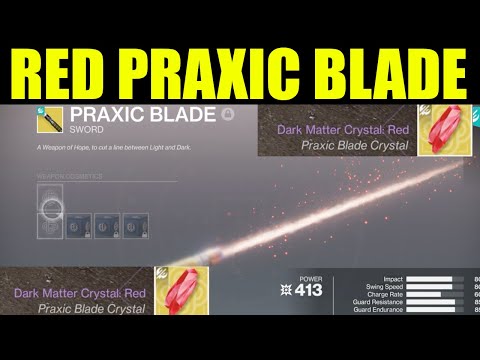 Destiny 2- how to get red dark matter crystal praxic blade (lightsaber)
