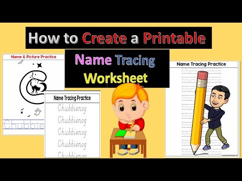 Video Tutorial How To Create Printable Name Tracing Worksheet