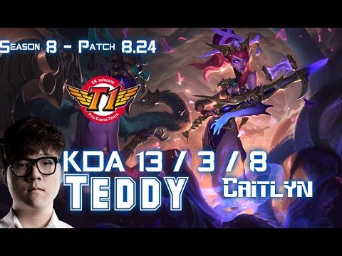 SKT T1 Teddy CAITLYN vs EZREAL ADC - Patch 8.24 KR Ranked