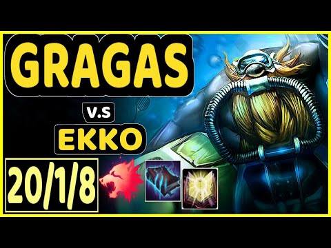 SPIRIT (GRAGAS) vs EKKO - QUADRAKILL 20/1/8 KDA JUNGLE CHALLENGER GAMEPLAY - KR
