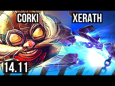 CORKI vs XERATH (MID) | 10/1/3, Legendary, 800+ games | KR Diamond | 14.11