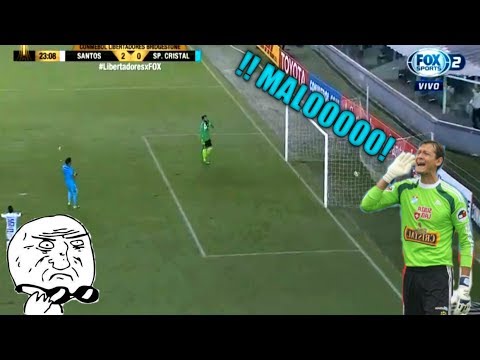Santos Vs Sportin CrisTal 3-0 Increible Blooper Mauricio Viana Copa Libertadores 23/05/2017