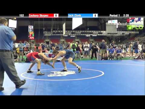 Junior 152 - Zachary Skopec (Iowa) vs. Jack Clark (New Jersey)