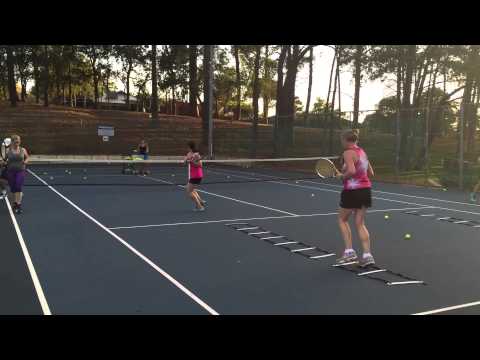Pop Tennis cardio tennis class training drill