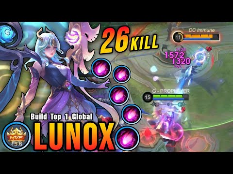 26 Kills!! 4 Minutes Legendary, Lunox Deadly Midlaner!! - Build Top 1 Global Lunox ~ MLBB