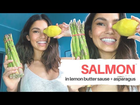Healthy Garlic and Lemon Salmon with asparagus