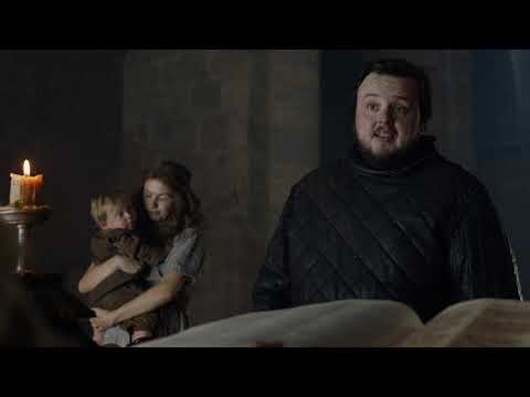 Sam arriving at the Citadel of Oldtown