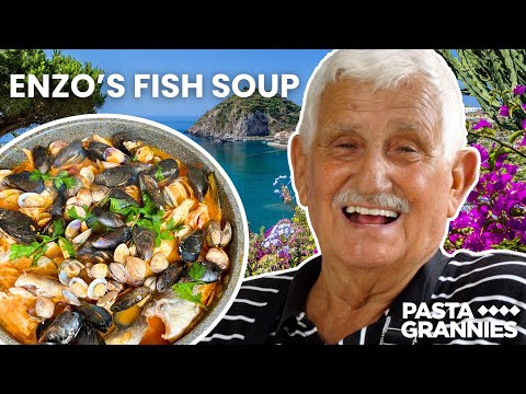 90yr old Enzo makes Mediterranean Seafood Soup from Ischia, Naples | Pasta Grannies