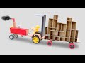 How To Make A DIY Cardboard Loading Tractor Trolley Made At Home Science Project