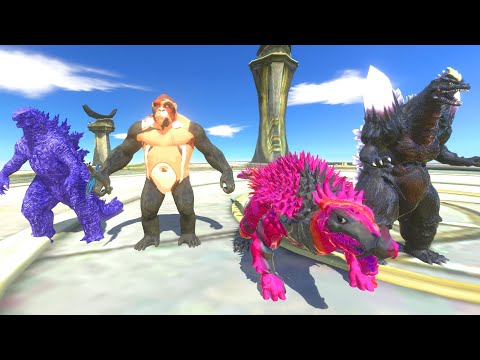 Team Godzilla 2021, Space Godzilla  VS Team King Kong, Anguirus - Animal Revolt Battle Simulator