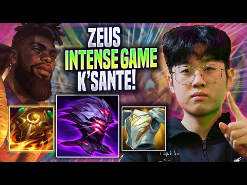 ZEUS INTENSE GAME WITH K'SANTE! - T1 Zeus Plays K'sante TOP vs Pantheon! | Preseason 2023