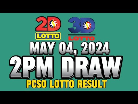 LOTTO 2PM DRAW 2D & 3D RESULT MAY 04, 2024 #lottoresulttoday #pcsolottoresults #stl