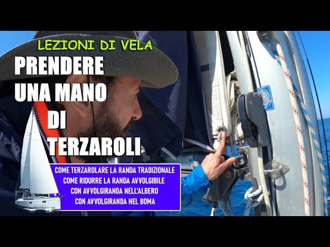 TERZAROLARE LA RANDA e ridurre la vela con avvolgiranda nell'albero e nel boma - CORSO DI VELA ⛵