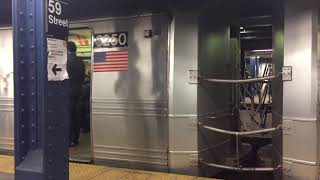 IND NYC Subway | R46 Uptown &amp; Downtown A Trains leaving 59 St - Columbus Circle